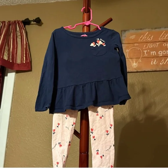 Carter’s  Long Sleeve Top with Heart Design set - Picture 2 of 4